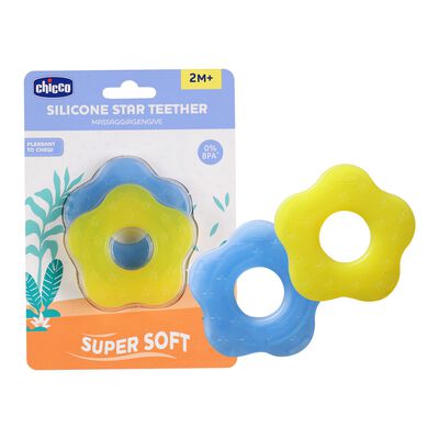Teether Supersoft Star 2Months+ 2Pc (Blue + Yellow)